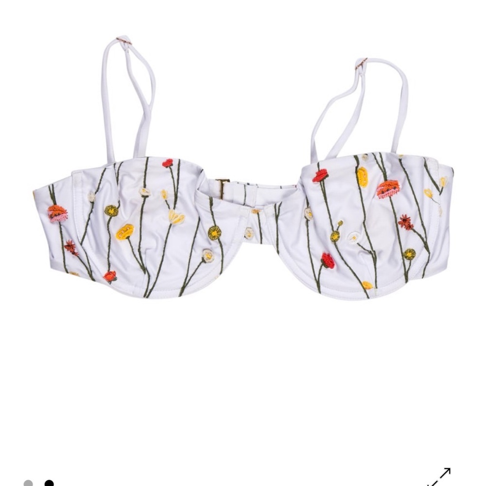 Agua by Agua Bendita Floral Embroidered White Bikini